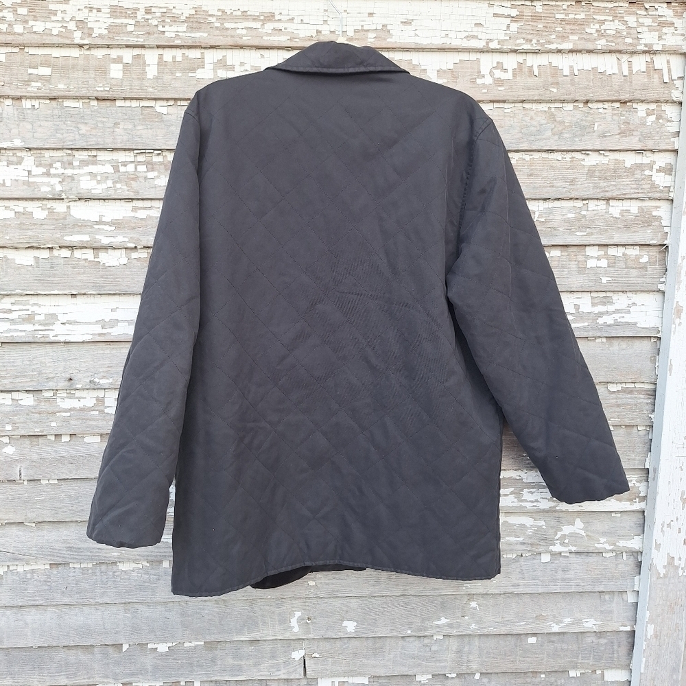 ORVIS Womens Quilted Black Coat Jacket Button Up Lined Size Large - Picture 4 of 6